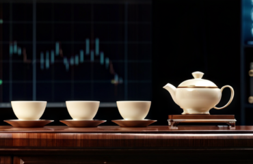 elegant-corporate-financial-tea-set-displayed-on-a-polished-mahogany-desk-surrounded-by-stock-marke