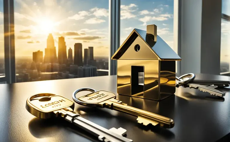 house-keys-resting-on-a-sleek-modern-table-keys-reflecting-a-nearby-windows-sunlight-in-the-backg